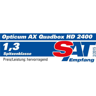 AX Quadbox HD 2400 E2 Linux Receiver mit Wechseltuner DVB-S2 / DVB-C / DVB-T/T2 (powered by Opticum)