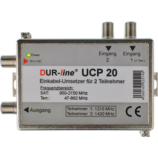 Dur-Line UCP 20 Einkabel-Lsung (2 Teilnehmer an einem Koaxkabel / Unicable MiniRouter / mit Netzteil)