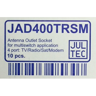 Jultec JAD4xxTRSM 4-Loch Antennendose Stich-/Durchgangsdose mit Modemanschluss (SAT | RADIO | CATV | DATA)
