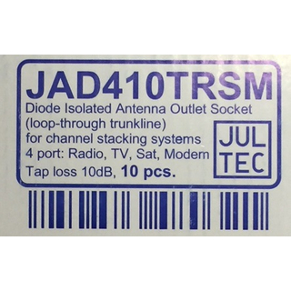 Jultec JAD4xxTRSM 4-Loch Antennendose Stich-/Durchgangsdose mit Modemanschluss (SAT | RADIO | CATV | DATA)