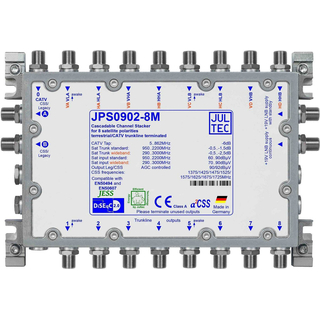 Jultec JPS0902-8T/M Unicable EN50494 Einkabelumsetzer fr 2 Satelliten (2x8 UBs/IDs/Umsetzungen)