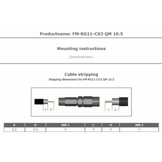 Cabelcon FM-RG11-CX3 QM 10.5 - Quick Mount F-Stecker RG11 Compression (F-Kompressionsstecker)
