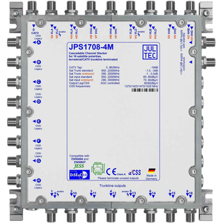 Jultec JPS1708-4T/M JESS EN50607 Einkabelumsetzer fr 4 Satelliten (8x4 UBs/IDs/Umsetzungen)