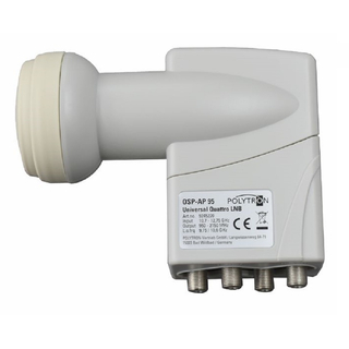 Polytron OSP-AP 95 Quattro Universal LNB (geringe Stromaufnahme / hellgrau / 40mm)