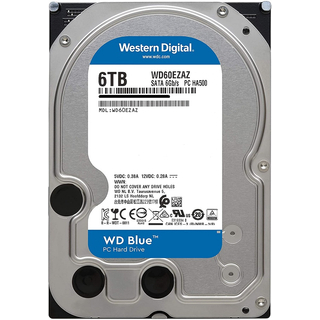 Western Digital WD60EZAZ Blue 6TB interne Festplatte (SATA3 3,5 Zoll, 5400rpm, 6Gb/s, 256MB Cache)