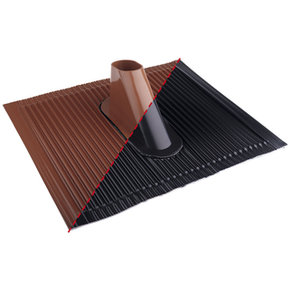 Alu- Dachpfanne schwarz / rot (kunststoffbeschichtet mit Fixier- Klebestreifen)