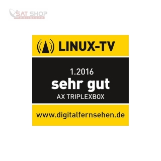AX TriplexBox HD E2 Linux Receiver mit 2x DVB-S2 + 1x DVB-C/T2 Tuner 500GB 2.5 Festplatte