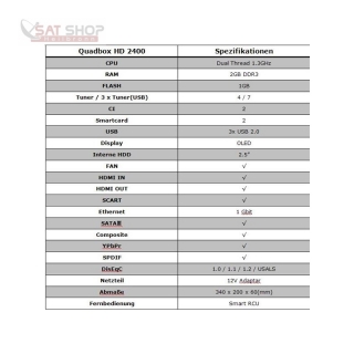 Opticum AX Quadbox HD 2400 2x DVB-S2 Tuner 2000GB 2.5 Festplatte