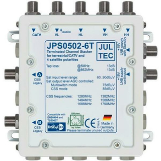 Unicable Umsetzer JULTEC JPS0502-6TN mit Netzteil (erweiterbar bis auf mehrere 100 Teilnehmer / Made in Germany)