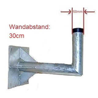 Wandhalter 30/40/55/60cm Wandabstand (60mm Mastdurchmesser für z.B. Wavefrontier T90)