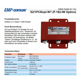 EMP P.162-IW ProfiLine DiSEqC- Schalter 2in1 (Option)