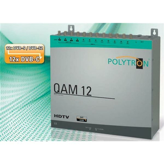 Kopfstation POLYTRON QAM 12 für 12 Transponder (DVB-S/S2 Umsetzung QPSK-QAM auf DVB-C)