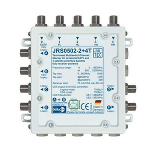 Jultec JRS0502-2+4T - Receiver Powered Stacker (Unicable Multischalter mit 4x Legacy)