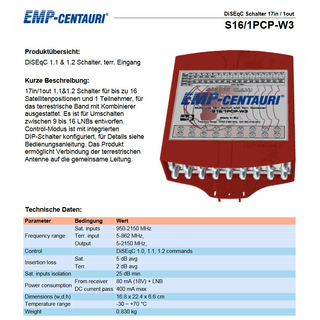 EMP S16/1PCP-W3 16/1 DiSEqC Schalter