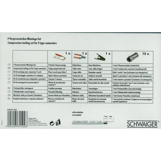 F-Stecker Kompressions-/Verpressstecker Montageset Schwaiger FVS315 261 im Koffer (Kompressionszange/-stecker/Kabelschneider)