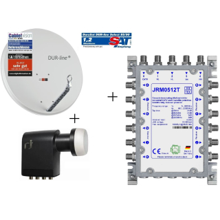 k-Energie-Spar Satanlage fr 12 Teilnehmer (Dur-Line 75/80 Select + Multischalter JULTEC JRM0512T + Polytron Quattro LNB)