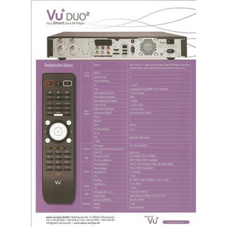 VU+ Duo2 Linux HDTV Receiver mit Wechseltuner DVB-S2 / DVB-C / DVB-T / DVB-T2