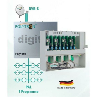 Kopfstation POLYTRON PolyFlex DPM-M444 (Mono) / DPM-S444 (Stereo) fr 8 Programme (DVB-S Umsetzung QPSK / PAL)