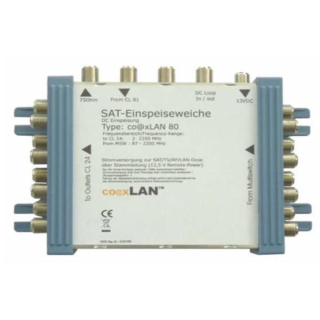 co@xLAN CL80NT Multischalter Einspeiseweiche fr 8 Teilnehmer mit Remote-Stromversorgung