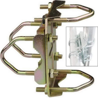 Doppelkreuzschelle fr Rohe bis 60mm (Kreuzverbinder fr Rohre / verzinkt)