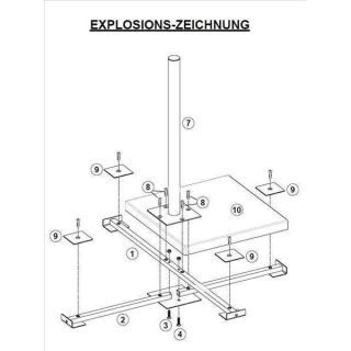 Herkules Balkonstnder/ Plattenstnder fr 2 Gehwegplatten (90cm Lnge / feuerverzinkt)