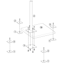 Stabilo Universal Balkonständer/ Plattenständer für 4 Gehwegplatten (Stahl feuerverzinkt oder Edelstahl / 90cm Länge)