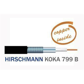 20m Koaxkabel Hirschmann KOKA 799 B mit vorkonfektioniertem+wasserdichtem F-Kompressionsstecker von PPC (Voll-Kupfer / UV-beständig)