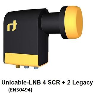 Inverto Unicable Quad LNB IDLU-QUDL42-UNIR2L-1PP mit 2x Legacy- Ausgang (Einkabel-LNB / EN50494)