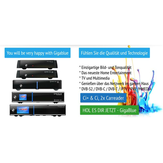 GigaBlue HD Quad Plus schwarz 2x DVB-S2 + 1x DVB-C/T2 Tuner 500GB 2.5 Festplatte
