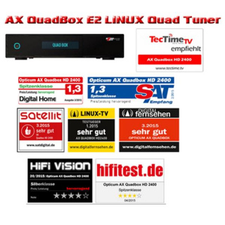 Opticum AX Quadbox HD 2400 3x DVB-C/T2 + 1x DVB-C Tuner 1000GB 2.5" Festplatte