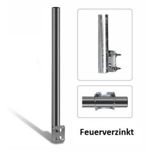 Gelnderhalterung mit Zahnschelle 40/60/80cm feuerverzinkt (vertikale und horizontale Befestigung)