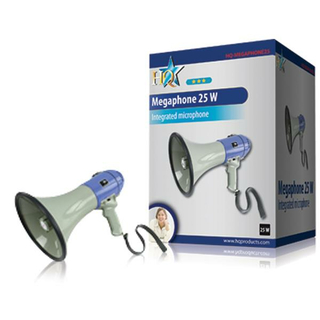 Megaphone / Megafon 25 Watt mit eingebauter Sirene + Trillerpfeife (regelbare Lautstärke)
