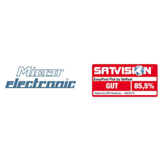 EasyFind Flat Home (Micro/Selfsat) Flachantenne mit integriertem Satfinder Easyfind2 und Halterungssatz