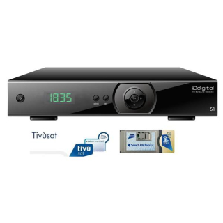 IDdigital tivu S1 Twin HDTV Satreceiver TVS incl.TivuSat Smart Karte (Rai, Mediaset, LA7) und Comfort-Zusatzfernbedienung