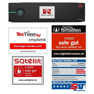 Red Eagle TwinBox LCD Full HD Linux E2 Receiver (1x DVB-S2 Tuner fest/ 1x Tuner modular)
