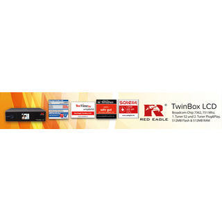 Red Eagle TwinBox LCD Full HD Linux E2 Receiver (1x DVB-S/S2 + 1x DVB-C/T2 Tuner)