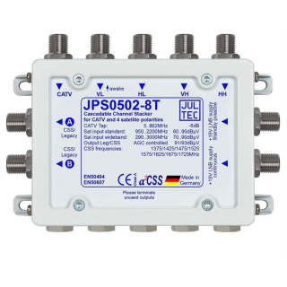 Jultec JPS0502-8T Unicable EN50494 Einkabelumsetzer für 1 Satellit (2x8 UBs/IDs/Umsetzungen)