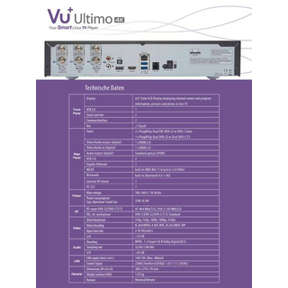 VU+ Ultimo 4K 2x DVB-S2/S2X FBC Frontend + 1x DVB-S2 Twin Tuner