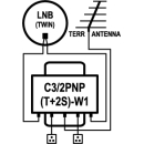 Einschleuseweiche SAT-TER EMP Centauri Combiner C3/2PNP(T+2S)-W1 (P.180-W)