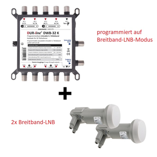 Dur-Line DWB-32 K Wideband Unicable 2 / JESS Multischalter Set mit 2x Breitband-LNB