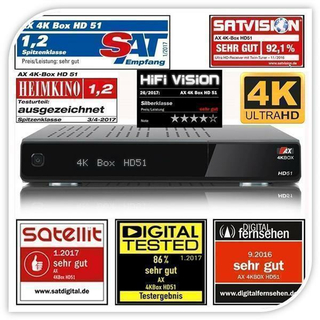 AX HD51 4k-Box DVB-S2X HDTV Plug & Play Tuner