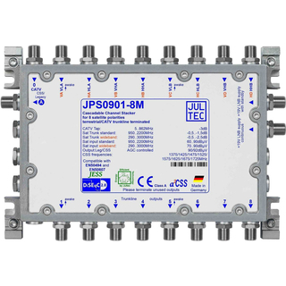 Jultec JPS0901-8T/M Unicable EN50494 Einkabelumsetzer für 2 Satelliten (8 UBs/IDs/Umsetzungen)