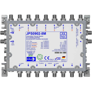 Jultec JPS0902-8M Unicable EN50494 Einkabelumsetzer fr 2 Satelliten (2x8 UBs/IDs/Umsetzungen)