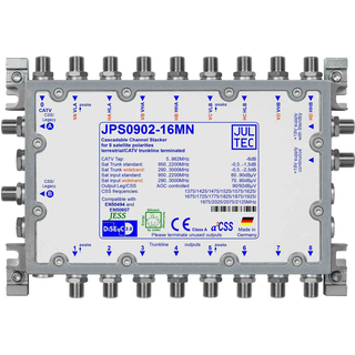 Jultec JPS0902-16MN JESS EN50607 Einkabelumsetzer für 2 Satelliten (2x16 UBs/IDs/Umsetzungen)
