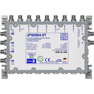 Jultec JPS0904-8T Unicable EN50494 Einkabelumsetzer für 2 Satelliten (4x8 UBs/IDs/Umsetzungen)