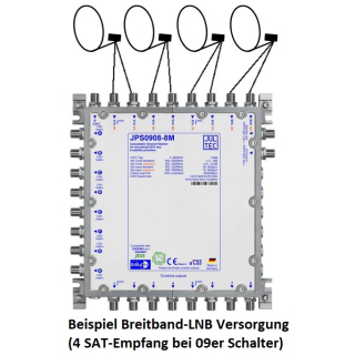 Jultec JPS0906-4T/M Unicable EN50494 Einkabelumsetzer fr 2 Satelliten (6x4 UBs/IDs/Umsetzungen)