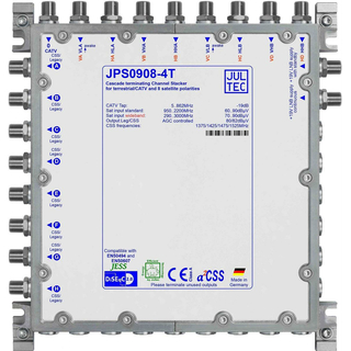 Jultec JPS0908-4T/M Unicable EN50494 Einkabelumsetzer für 2 Satelliten (8x4 UBs/IDs/Umsetzungen)