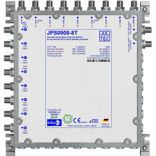 Jultec JPS0908-8T Unicable EN50494 Einkabelumsetzer für 2 Satelliten (8x8 UBs/IDs/Umsetzungen)