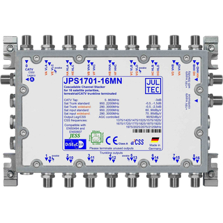 Jultec JPS1701-16MN JESS EN50607 Einkabelumsetzer für 4 Satelliten (1x16 UBs/IDs/Umsetzungen)