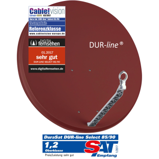 Dur-Line 85/90 Select Vollaluminium-Spiegel (ziegelrot)